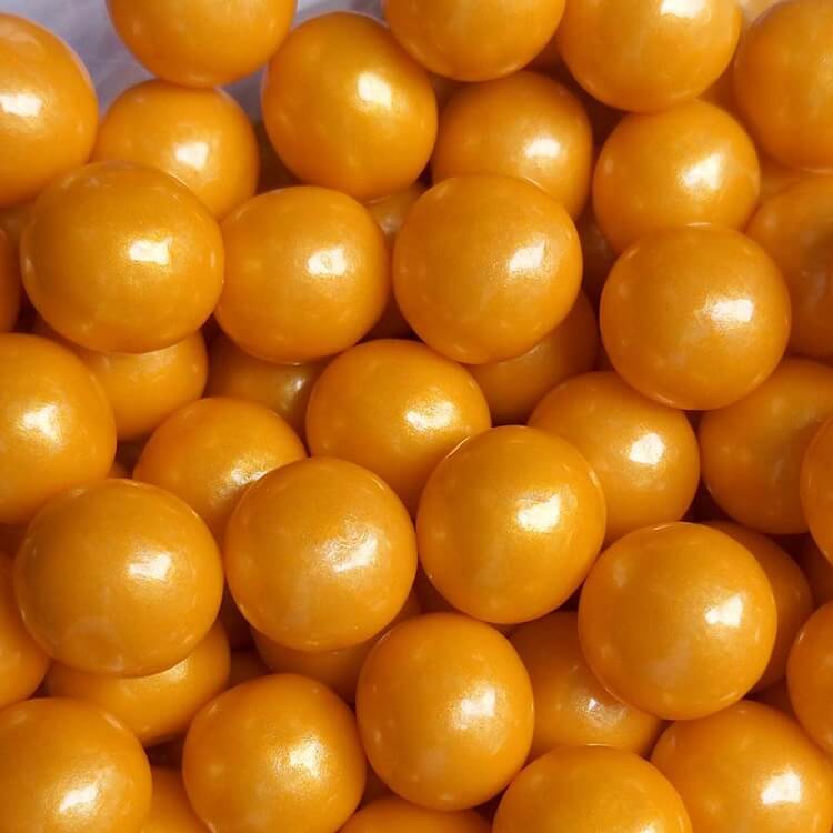 1/2" Pearl Gold Gumballs ~ 2lb Bag  