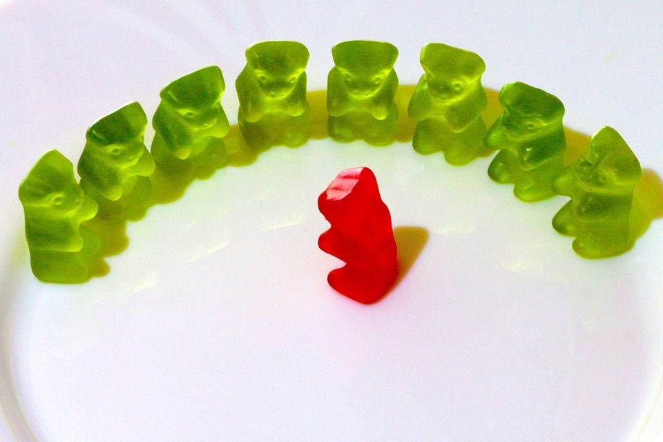 Gummy bears in a circle