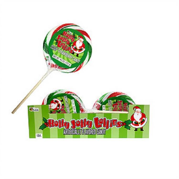 4" Holly Jolly Lollies - 12 Count