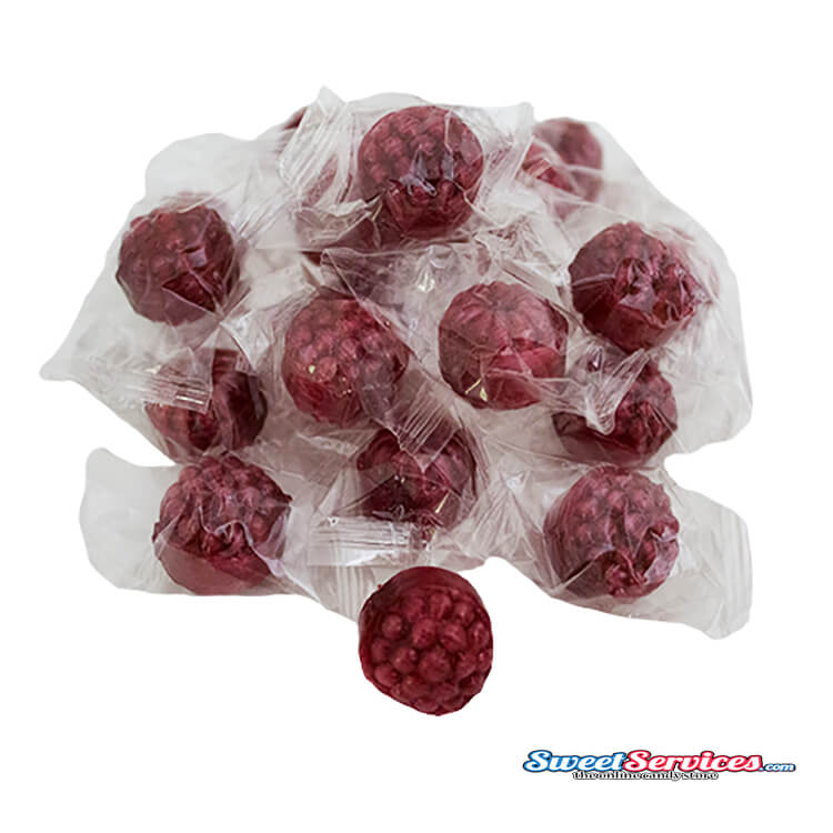 Primrose Wrapped Filled Raspberries Hard Candy 