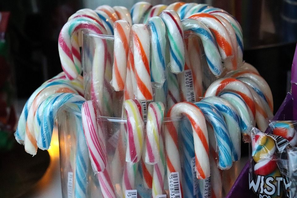 Colorful candy sticks