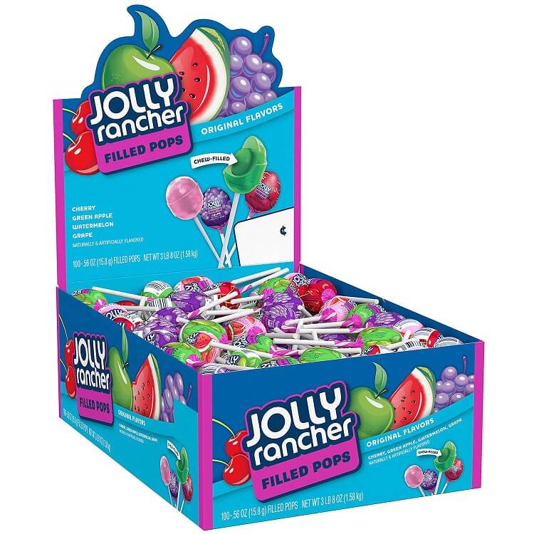 Jolly Rancher Filled Pop Lollipops ~ 100 Count