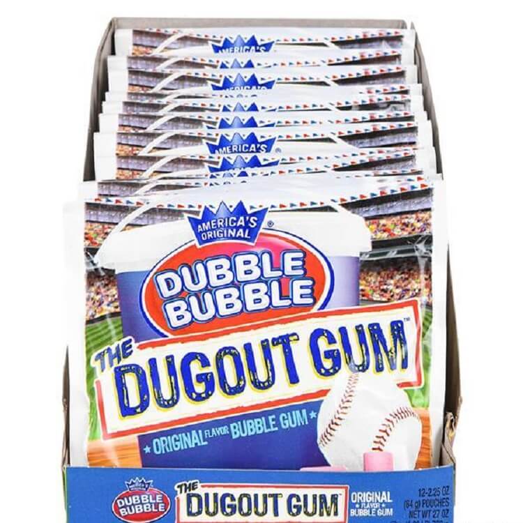 Dubble Bubble Dugout Gum ~ 12 - 2.25oz Pouches