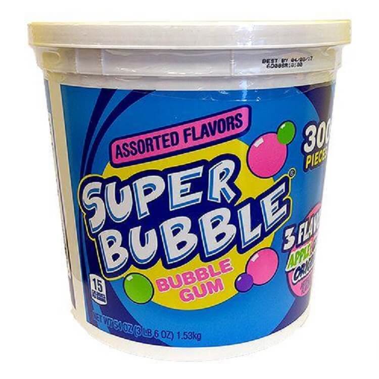 Assorted Super Bubble Bubble Gum ~ 3lb Tub