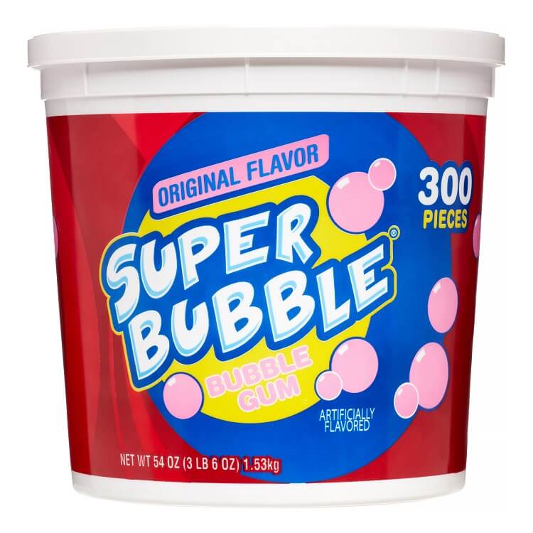 Original Super Bubble Bubble Gum - 300 Piece Tub