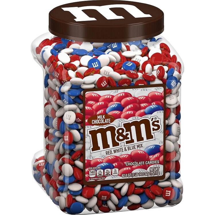 Red, White, & Blue M&M ~ 62oz Jar