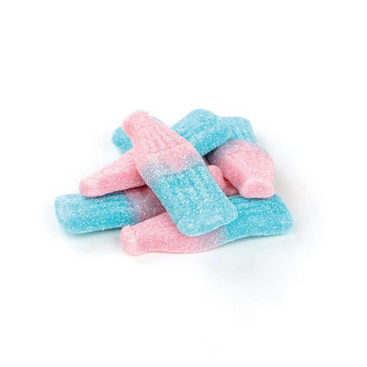 Large Blue and Pink Gummy Bottles - 2.2lb Bag  