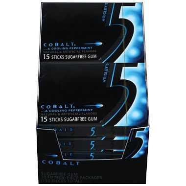 Wriglely's 5 Sugar Free Gum Cobalt Cooling Peppermint ~ 10ct