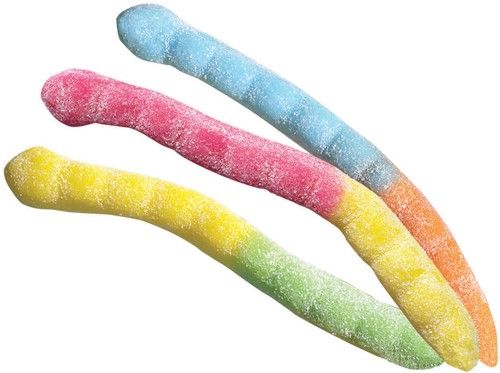 Albanese Assorted Neon Sour Gummi Worms ~ 4.5lb Bag