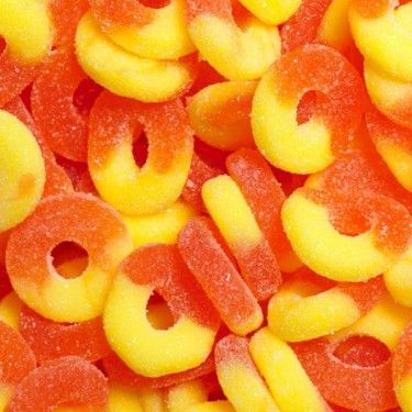 Albanese Peach Gummi Rings ~ 4.5lb Bag