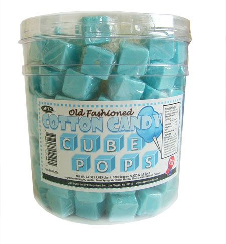 Espeez Cotton Candy Flavored Cube Pop ~ 100 Count