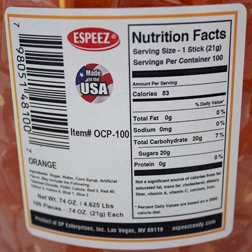 Espeez Orange Cube Pop ~ 100 Count