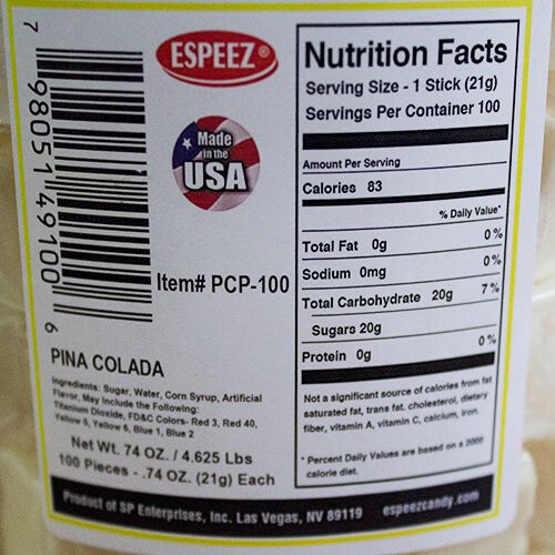 Espeez Pina Colada Cube Pop ~ 100 Count