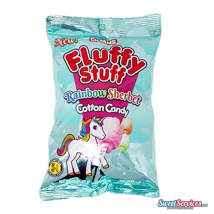 Fluffy Stuff Rainbow Sherbet Cotton Candy - 12 Count