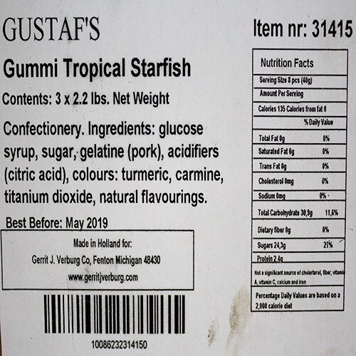 Gummy Tropical Starfish - 2.2lb Bag   