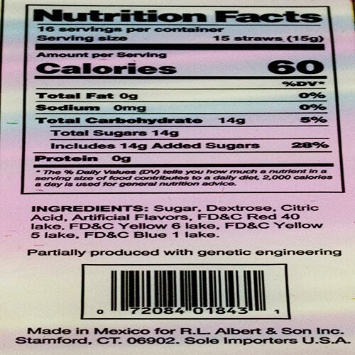 Alberts Neon Laser Straws