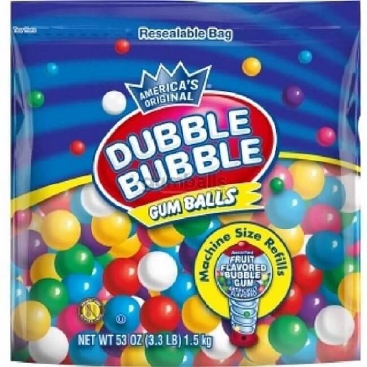 Dubble Bubble Gum Balls, Unwrapped 3.3lb Bag