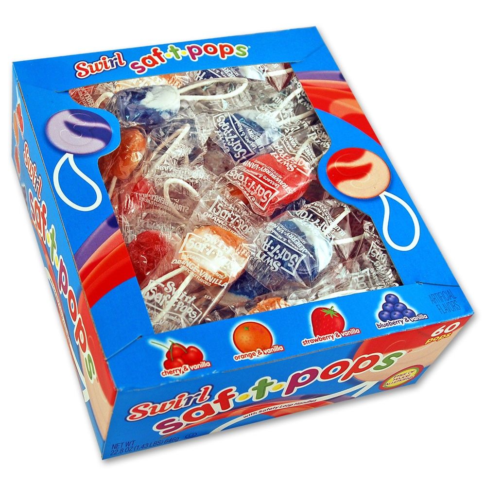 Swirl Saf-T-Pops 100 Count Box