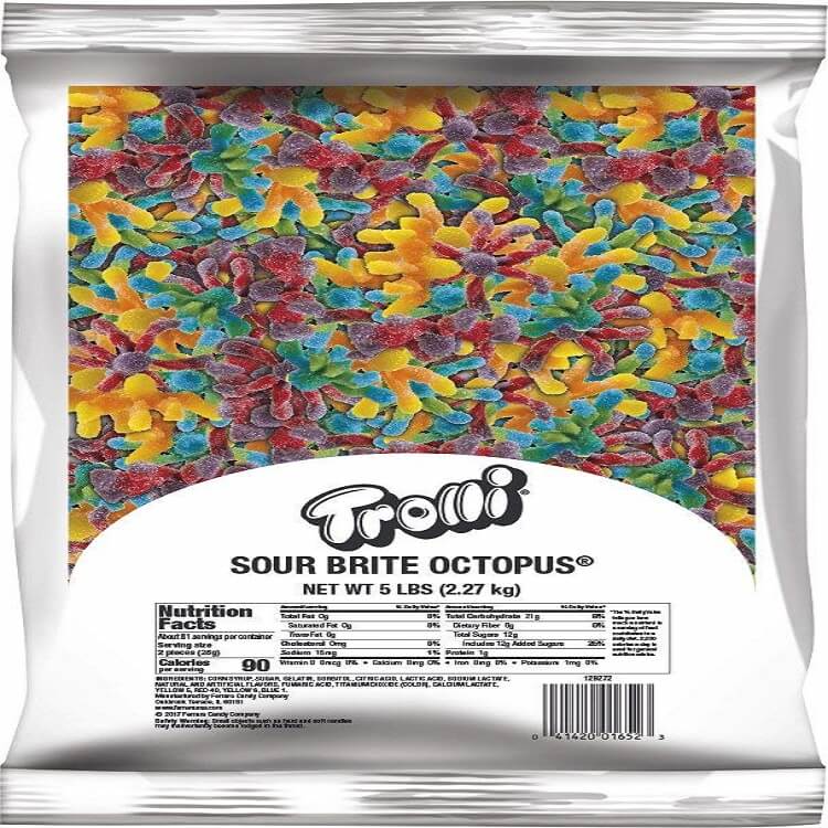 Trolli Sour Brite Gummy Octopus - 5lb Bag 