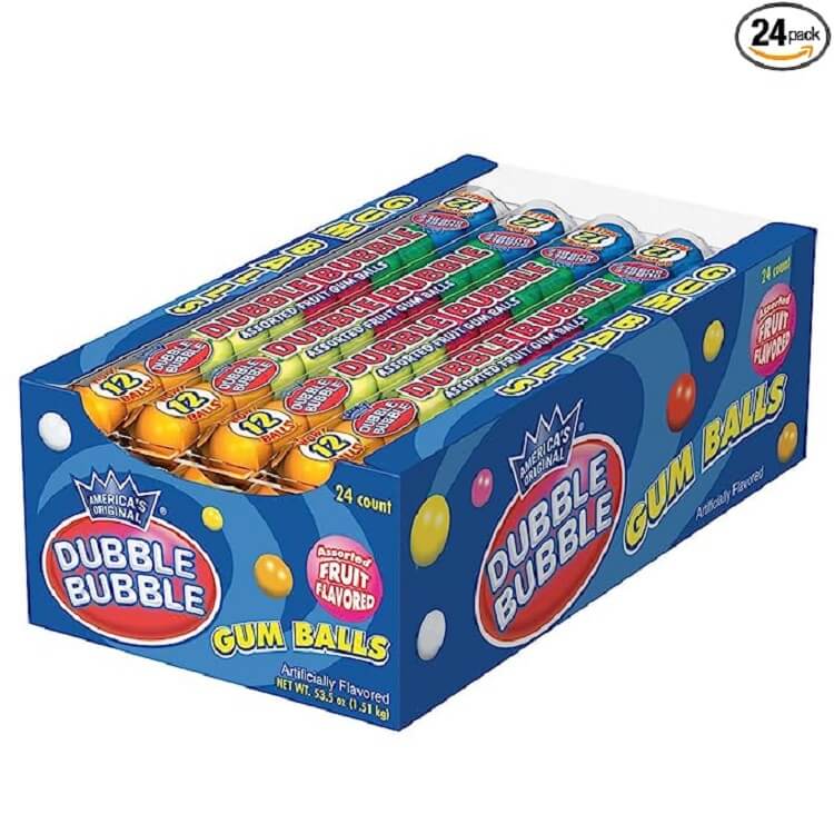 Dubble Bubble Assorted Gumballs - 24 Count