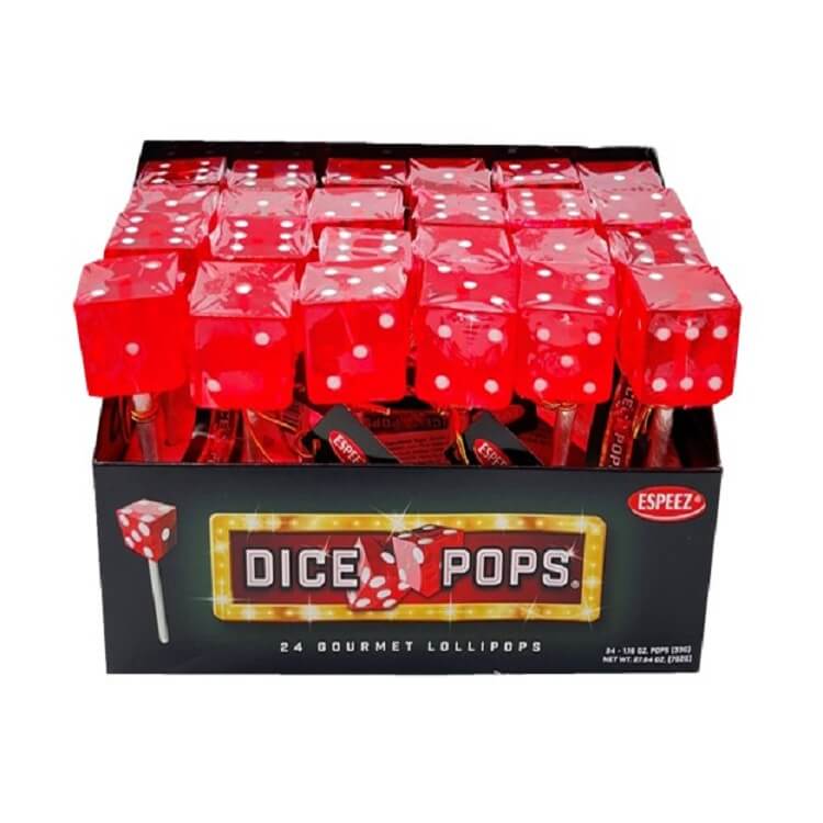 Red Dice Lollipops - 24 Count