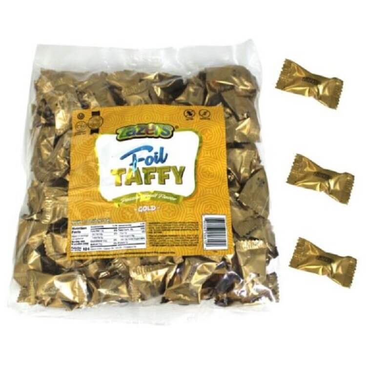Zazers Gold Foiled Sour Passion Fruit Candy: 1LB Bag 