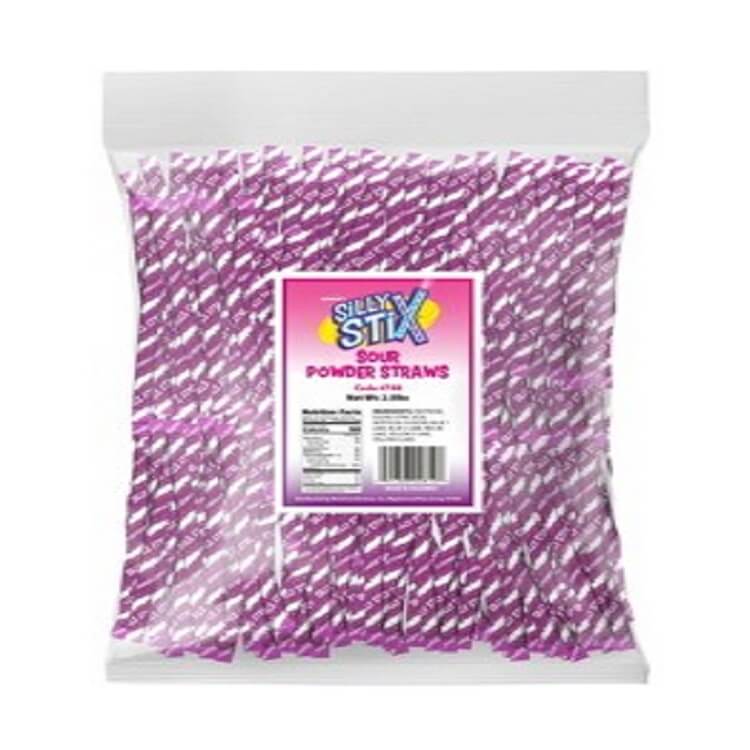Purple Silly Stix Sour Powder Straws