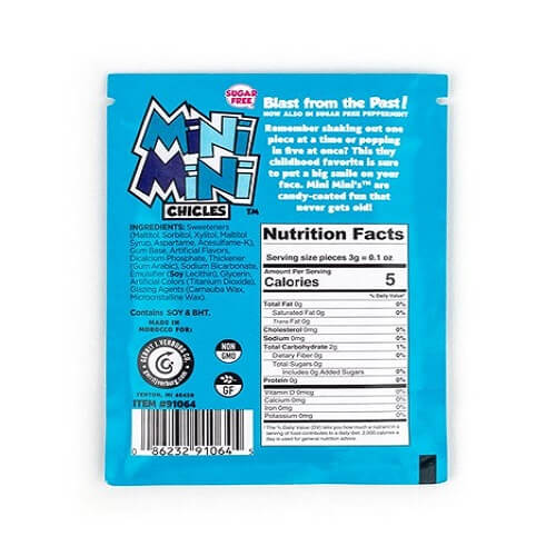 Sugar Free Mini Mini Peppermint Chicles