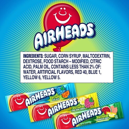 Airheads Sour Mini Bars 