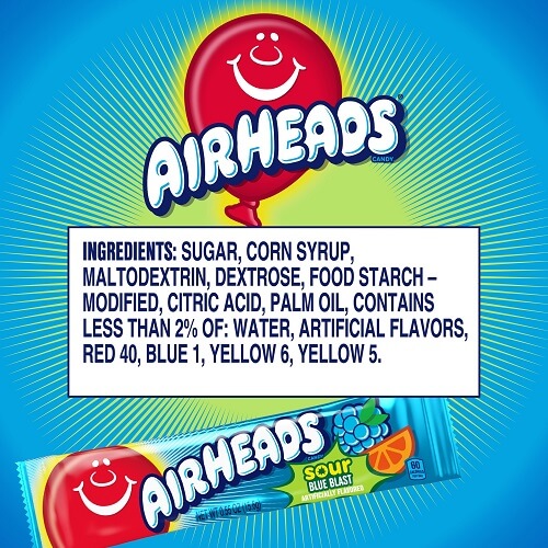 AirHeads Sour Blue Blast Taffy Bars  