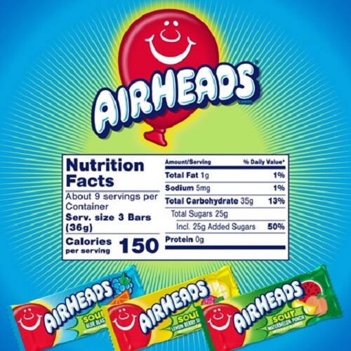 Airheads Sour Mini Bars 12oz Bag