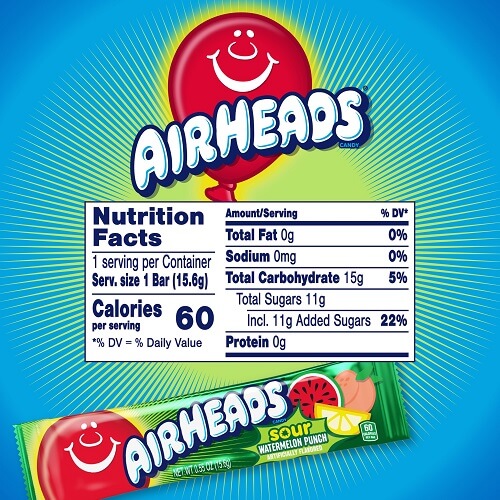 Airheads Sour Watermelon Punch Taffy Bars