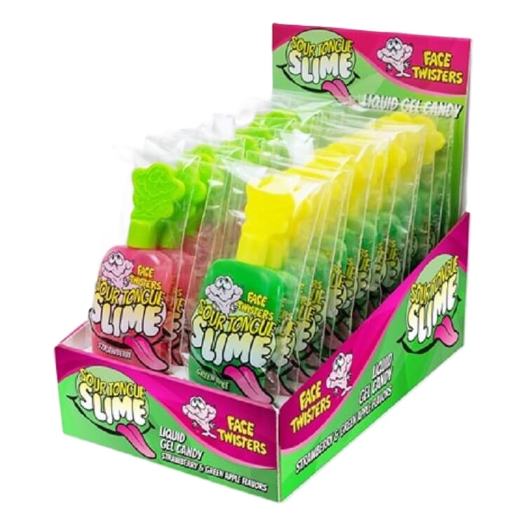 Face Twisters Sour Tongue Slime Strawberry and Green Apple