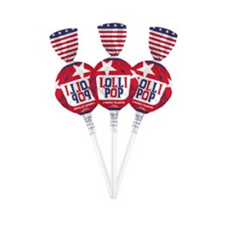 Patriotic Cherry Lollipops