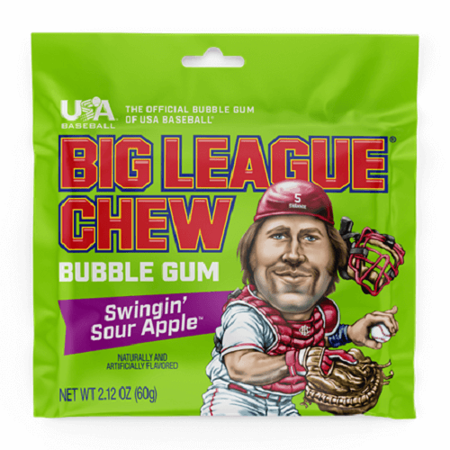 Big League Chew Sour Apple ~ 12 - 2.12oz Pouches