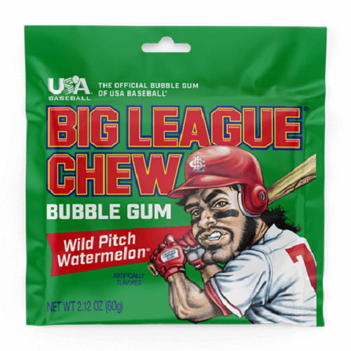 Big League Chew Watermelon ~ 12 - 2.12oz Pouches