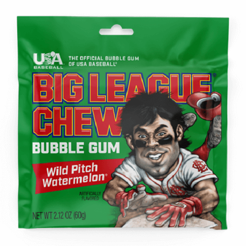 Big League Chew Watermelon ~ 12 - 2.12oz Pouches