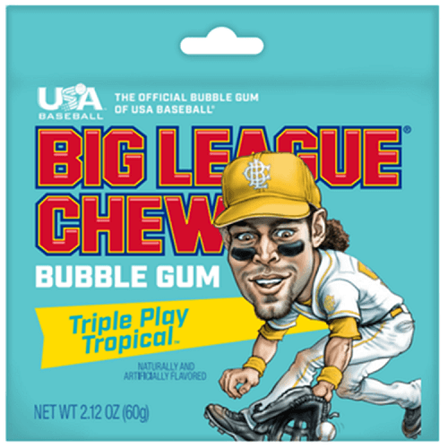 Big League Chew Tropical ~ 12 - 2.12oz Pouches 