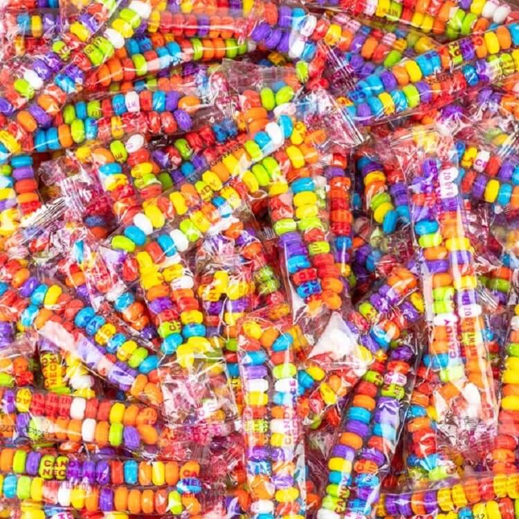 Bulk Wrapped Candy Necklace - 100 Count