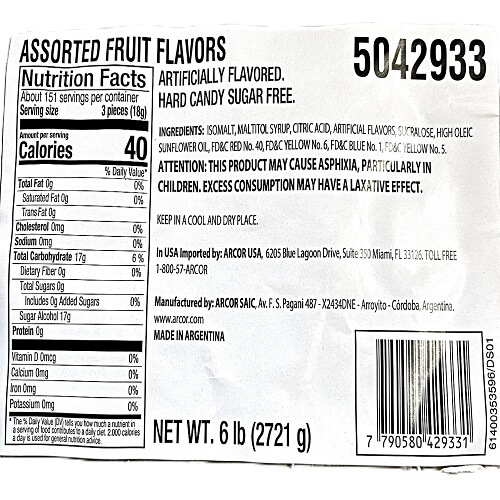 Sugar Free Assorted Fruit Discs