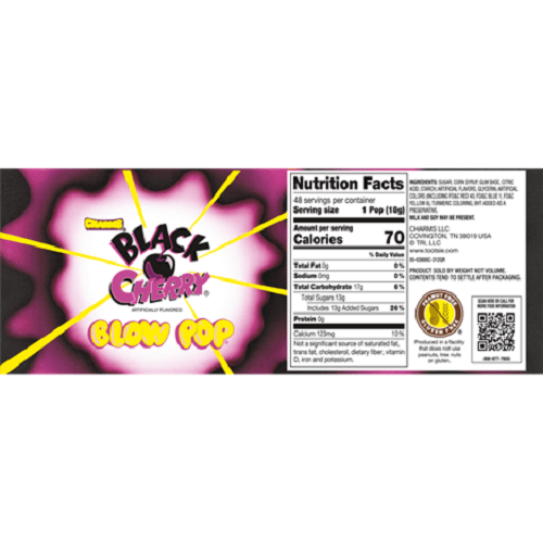 Charms Black Cherry Blow Pops - 48 Count