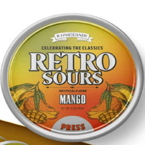 Iconic Candy Retro Sours Mango Candy Tins 