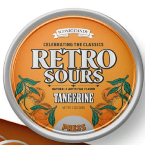 Iconic Candy Retro Sours Tangerine Candy Tins
