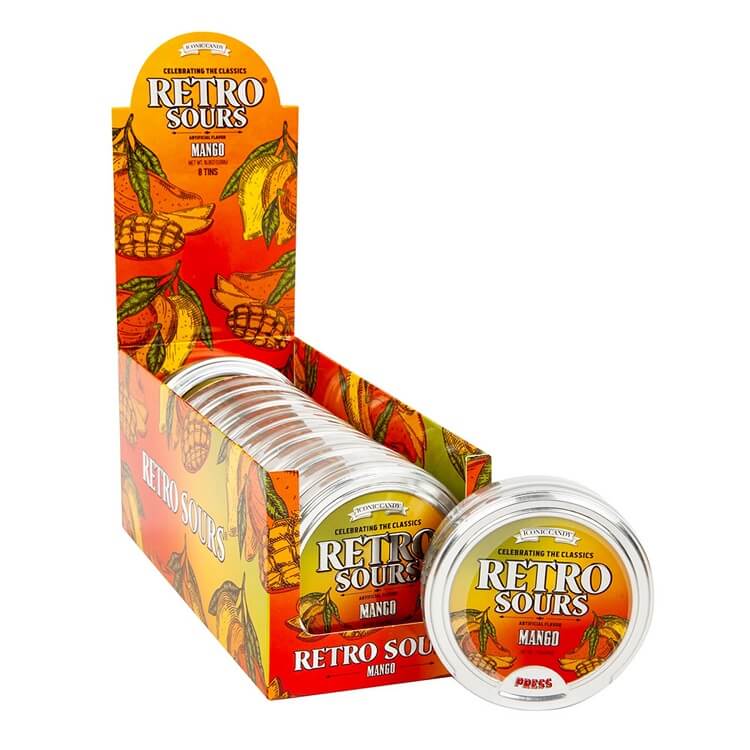 Iconic Candy Retro Sours Mango Candy Tins
