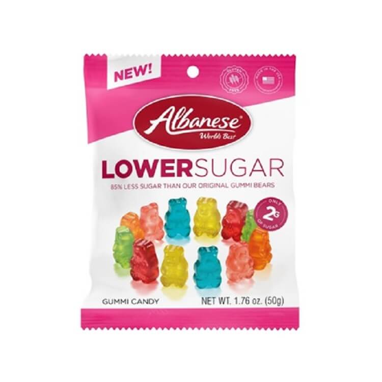 Albanese Low Sugar Assorted Gummi Bears ~ 12-3.5oz Peg Bags