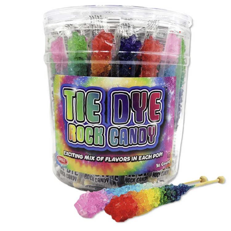 Tie Dye Rock Candy Sticks