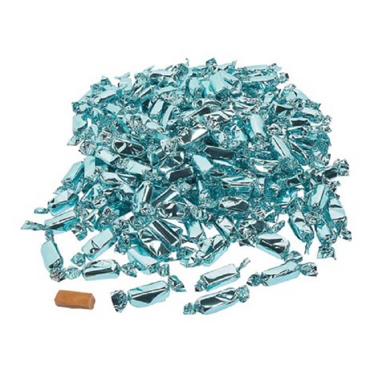 Light Blue Foiled Wrapped Caramels
