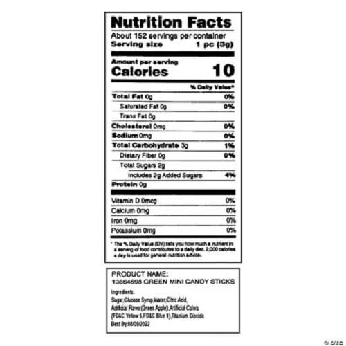 Green Mini Candy Sticks