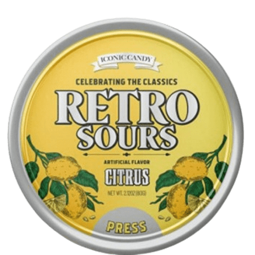 Iconic Candy Retro Sours Citrus Candy Tins  
