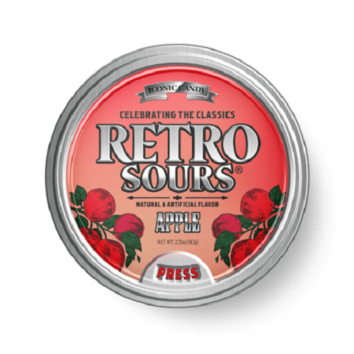 Iconic Candy Retro Sours Red Apple Candy Tins